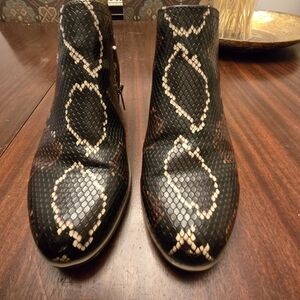 Crown & Ivy Snakeskin Pattern Ankle Booties